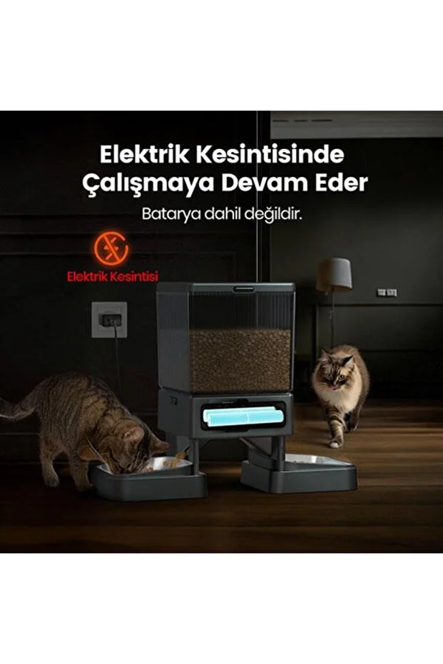 5 L Zaman Ayarlı Kedi ve Köpekler için İkili Otomatik Mama Kabı